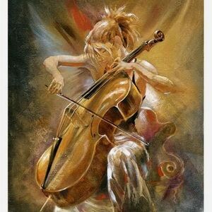 Angel by Lena Sotskova - Archival Pigments on Canvas, Hand Overpainted